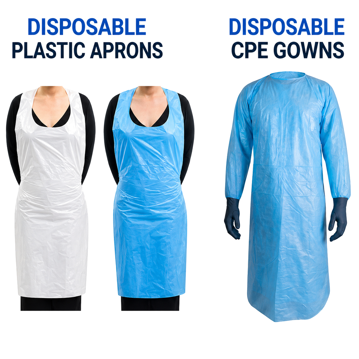 premium disposable plastic aprons – 100% hdpe food safe & medical grade premium disposable plastic aprons – 100% hdpe food safe & medical grade