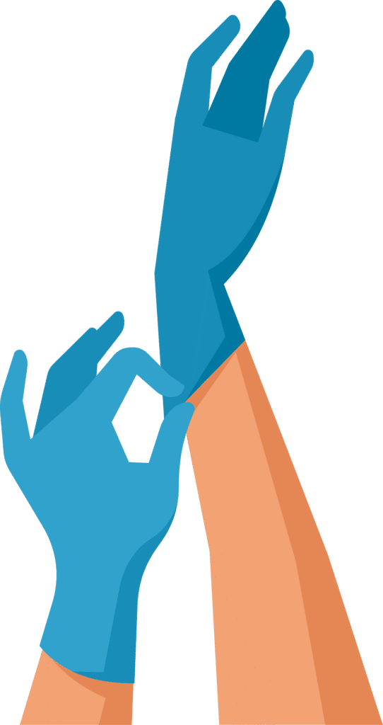 hands with medical gloves clipart xl