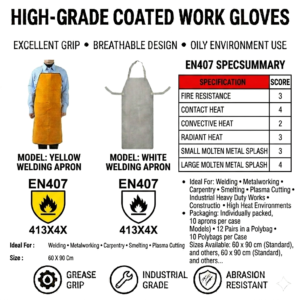 supreme ttf professional leather welding aprons – chrome tanned heat & spark protection